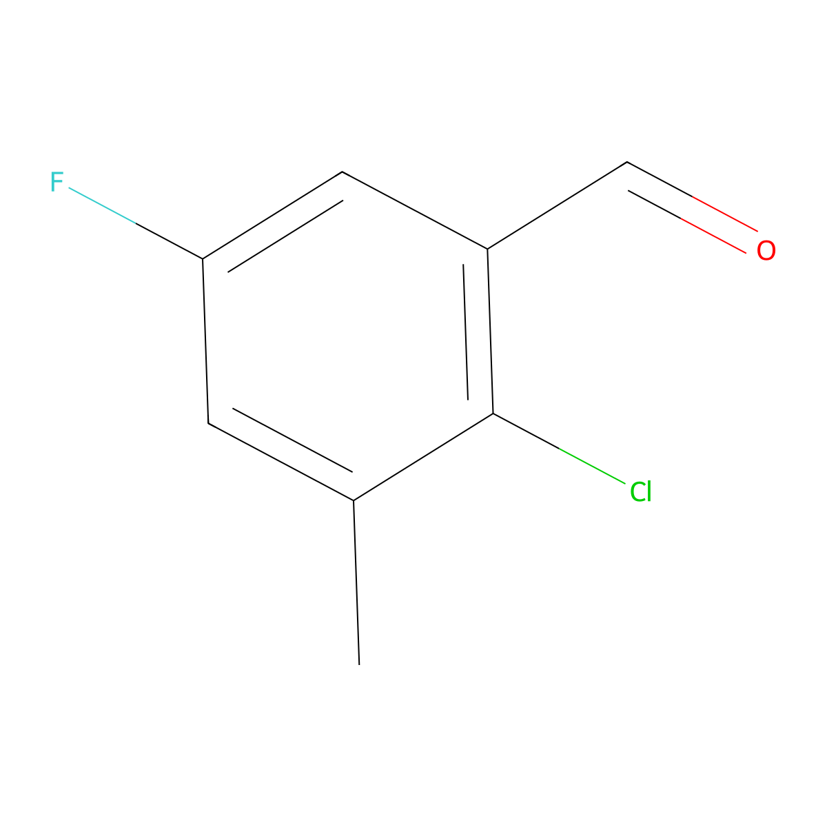 2-Chloro-5-fluoro-3-methylbenzaldehyde molecular structure, CAS 1807026-33-0