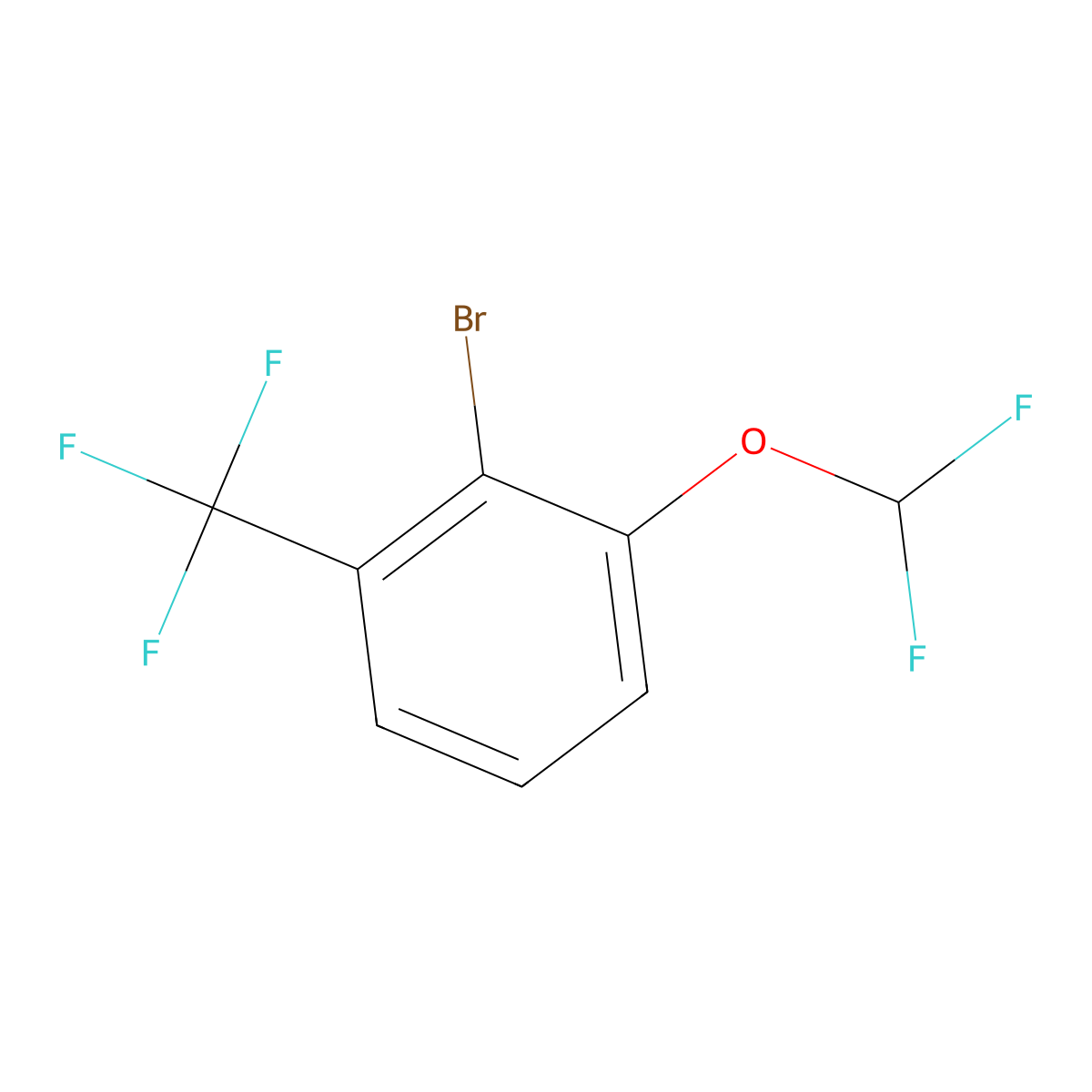 2-Bromo-1-(difluoromethoxy)-3-(trifluoromethyl)benzene molecular structure, CAS 1807026-77-2