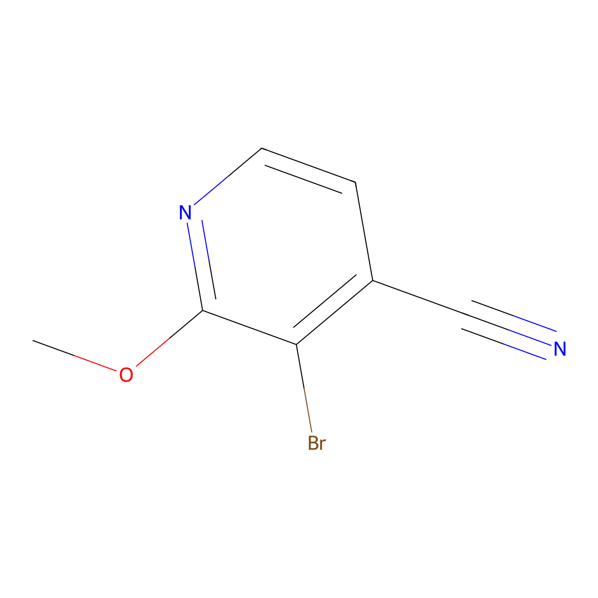 3-Bromo-2-methoxypyridine-4-carbonitrile molecular structure, CAS 1807028-43-8
