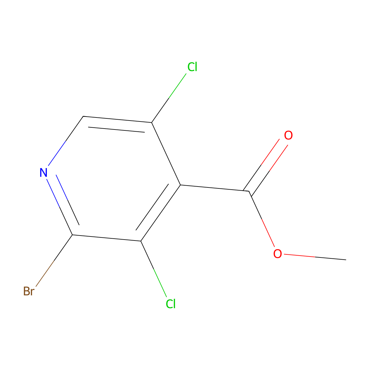 Methyl 2-bromo-3,5-dichloroisonicotinate molecular structure, CAS 1807028-93-8