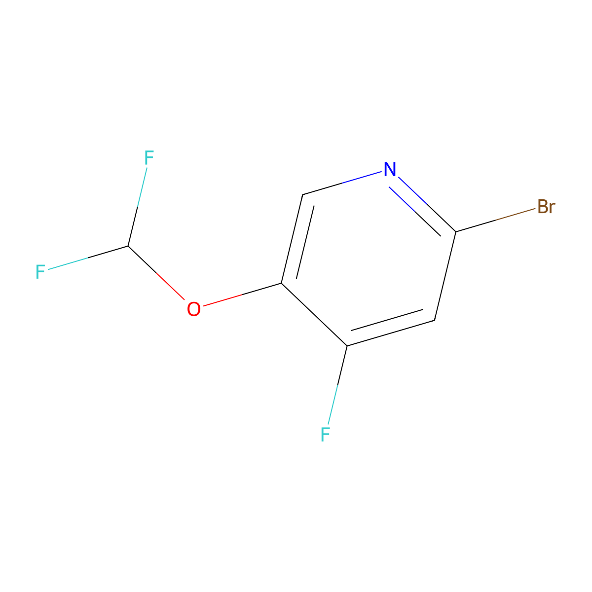 2-Bromo-5-(difluoromethoxy)-4-fluoropyridine molecular structure, CAS 1807029-41-9