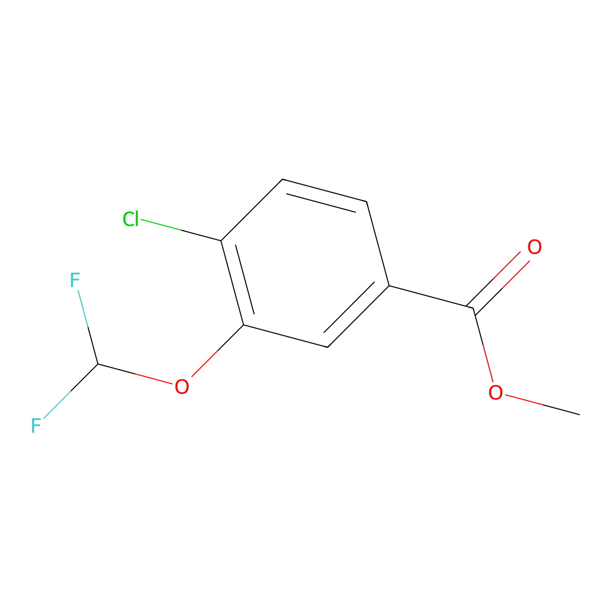 Methyl 4-chloro-3-(difluoromethoxy)benzoate molecular structure, CAS 1807030-81-4
