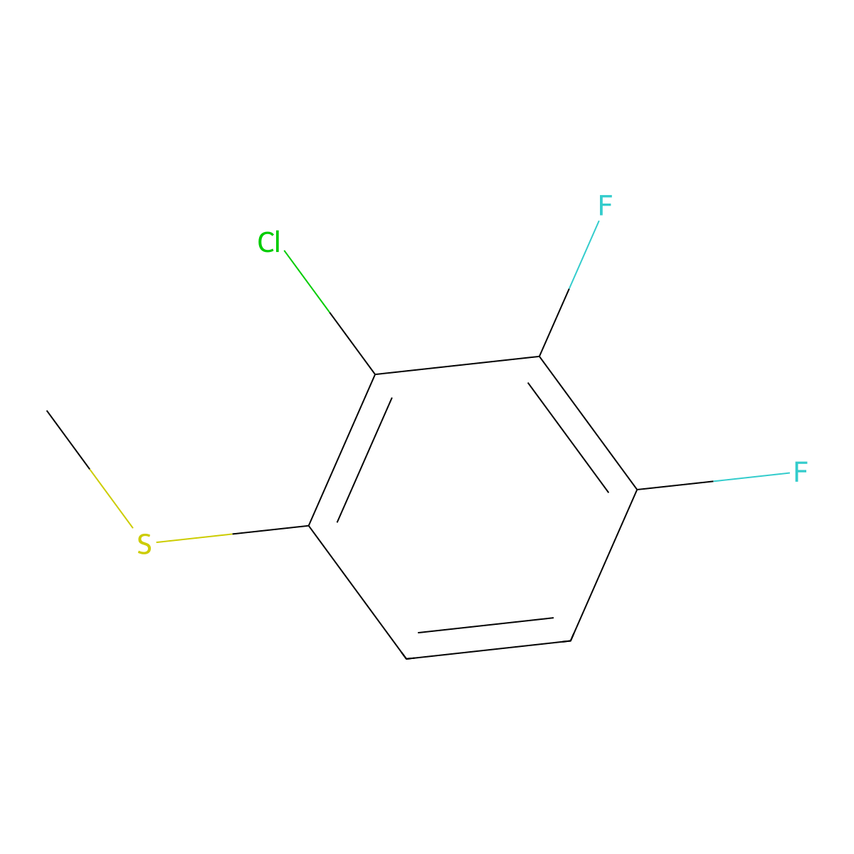 (2-Chloro-3,4-difluorophenyl)(methyl)sulfane molecular structure, CAS 1807031-40-8
