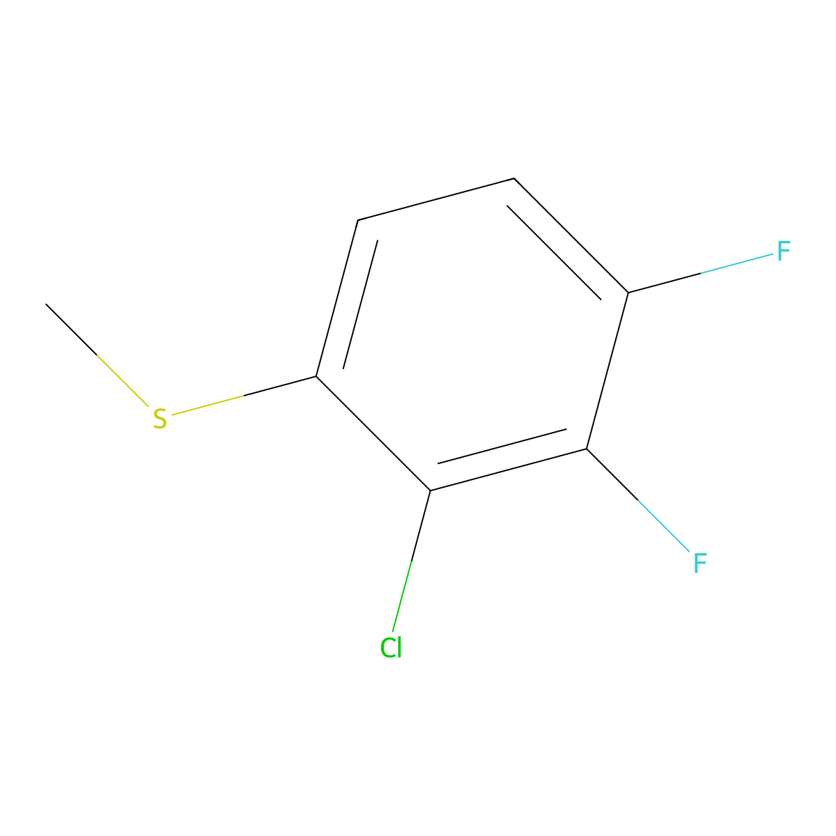 (2-Chloro-3,4-difluorophenyl)(methyl)sulfane molecular structure, CAS 1807031-40-8