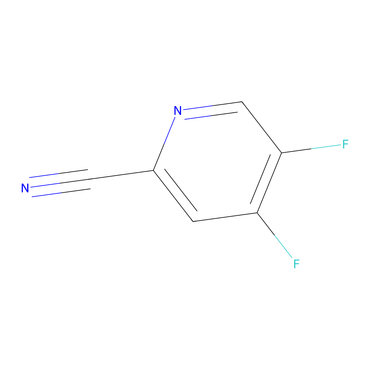 4,5-Difluoropyridine-2-carbonitrile molecular structure, CAS 1807031-86-2