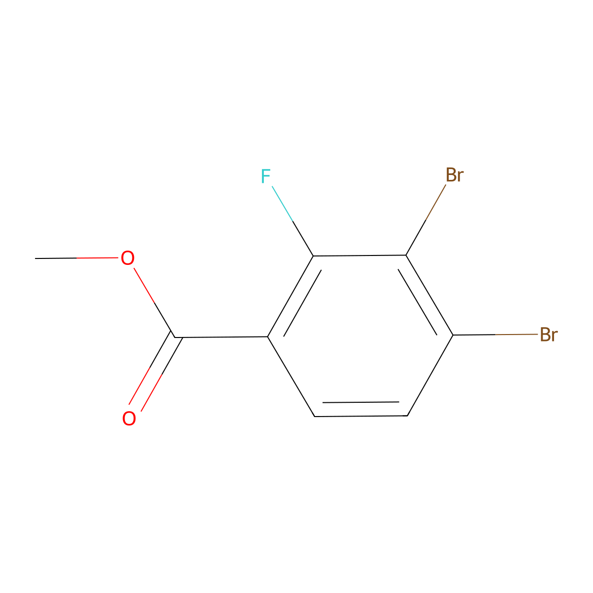 Methyl 3,4-dibromo-2-fluorobenzoate molecular structure, CAS 1807032-90-1