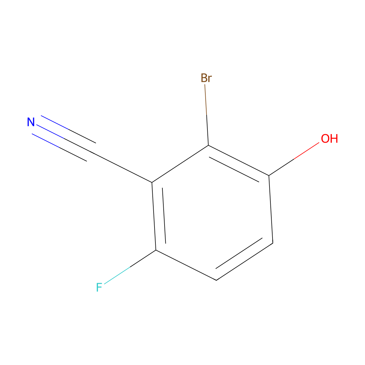 2-Bromo-6-fluoro-3-hydroxybenzonitrile molecular structure, CAS 1807033-07-3