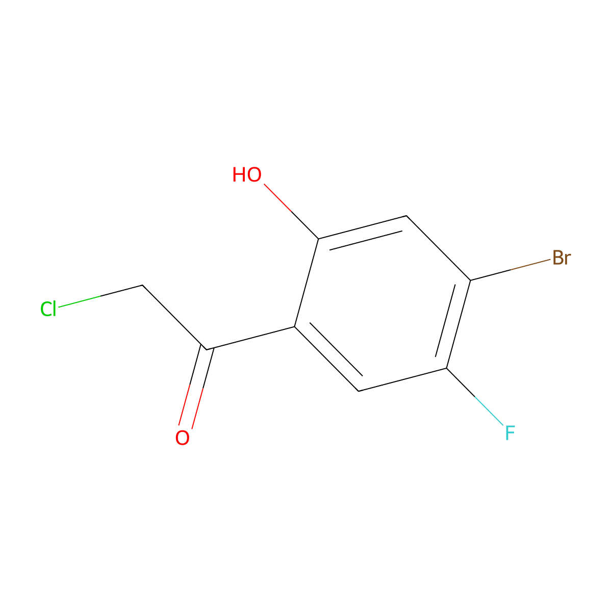 1-(4-Bromo-5-fluoro-2-hydroxyphenyl)-2-chloroethan-1-one molecular structure, CAS 1807034-31-6