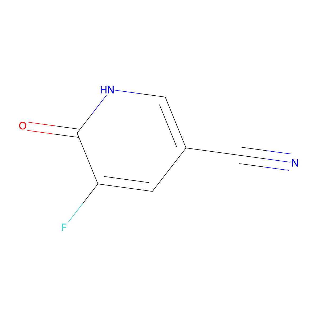5-Fluoro-6-oxo-1,6-dihydropyridine-3-carbonitrile molecular structure, CAS 1807036-07-2