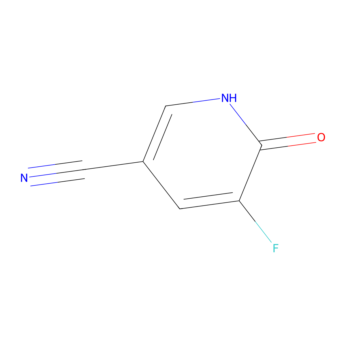 5-Fluoro-6-oxo-1,6-dihydropyridine-3-carbonitrile molecular structure, CAS 1807036-07-2