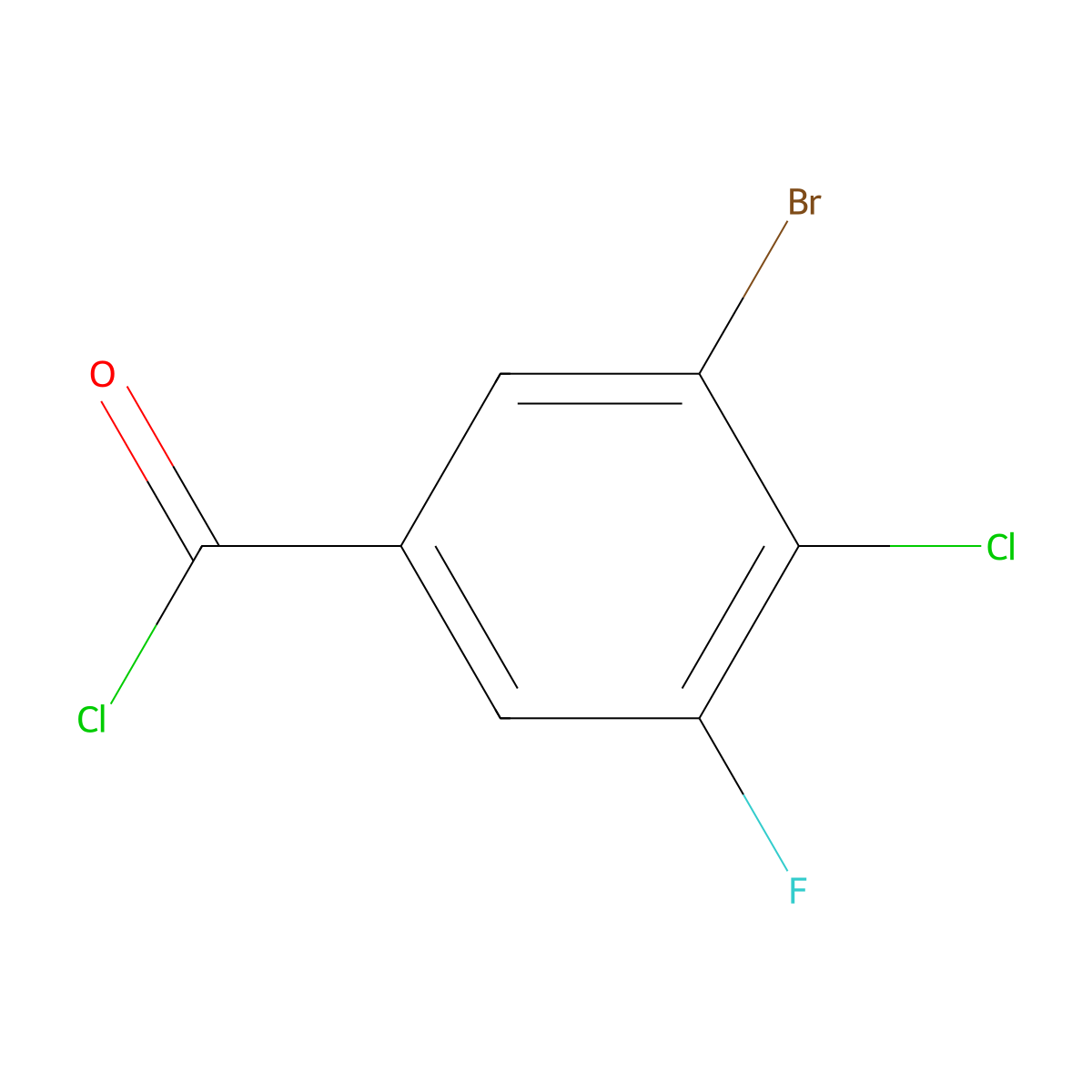 3-Bromo-4-chloro-5-fluorobenzoyl chloride molecular structure, CAS 1807036-13-0