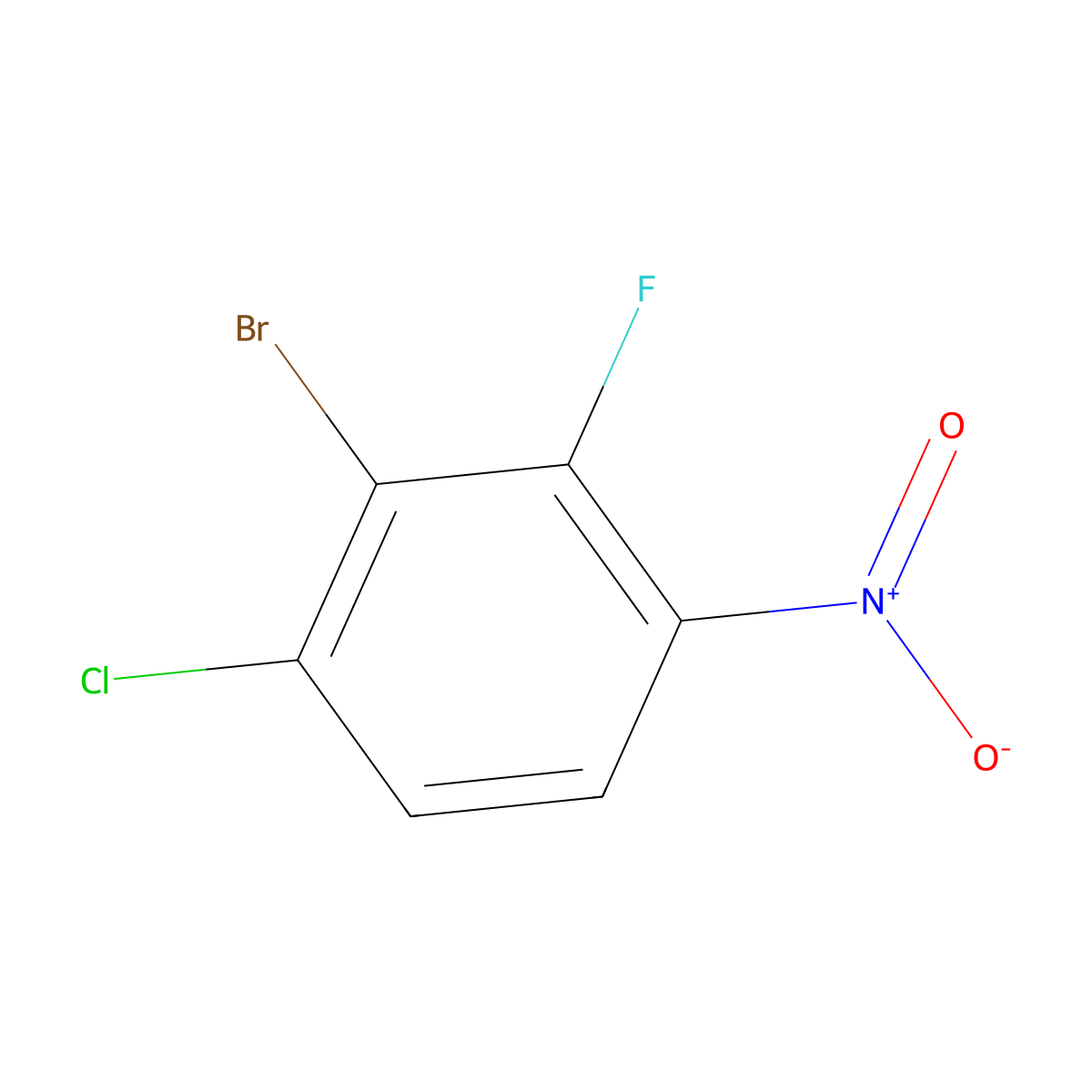 2-Bromo-1-chloro-3-fluoro-4-nitrobenzene molecular structure, CAS 1807036-18-5