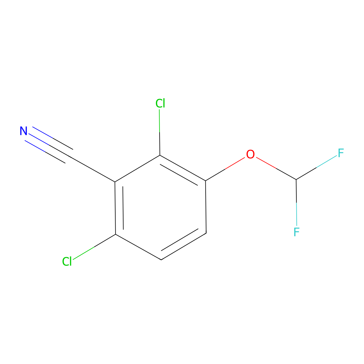 2,6-Dichloro-3-(difluoromethoxy)benzonitrile molecular structure, CAS 1807036-31-2