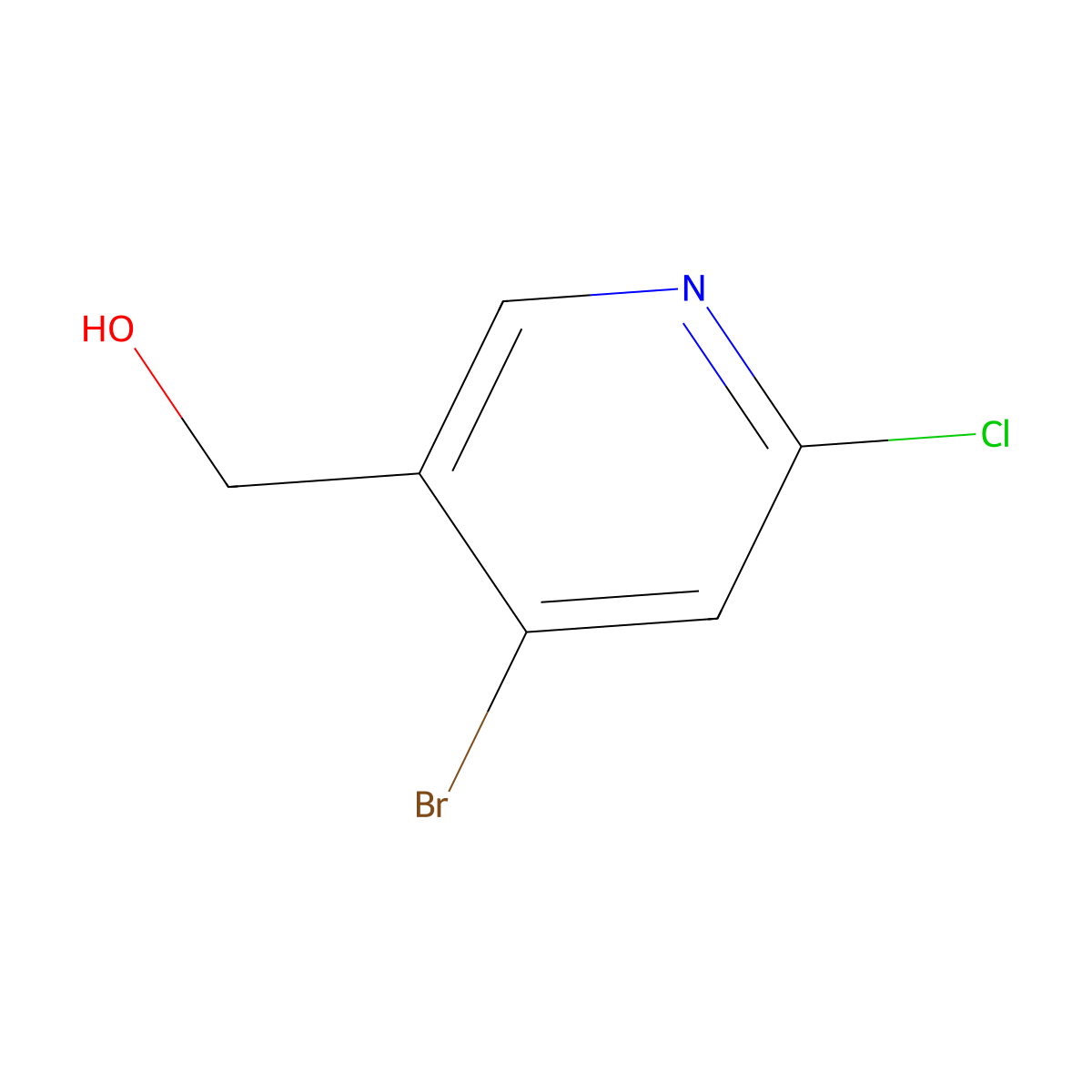 (4-Bromo-6-chloropyridin-3-yl)methanol molecular structure, CAS 1807036-97-0