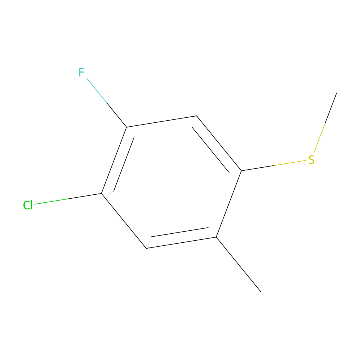 (4-Chloro-5-fluoro-2-methylphenyl)(methyl)sulfane molecular structure, CAS 1807037-24-6
