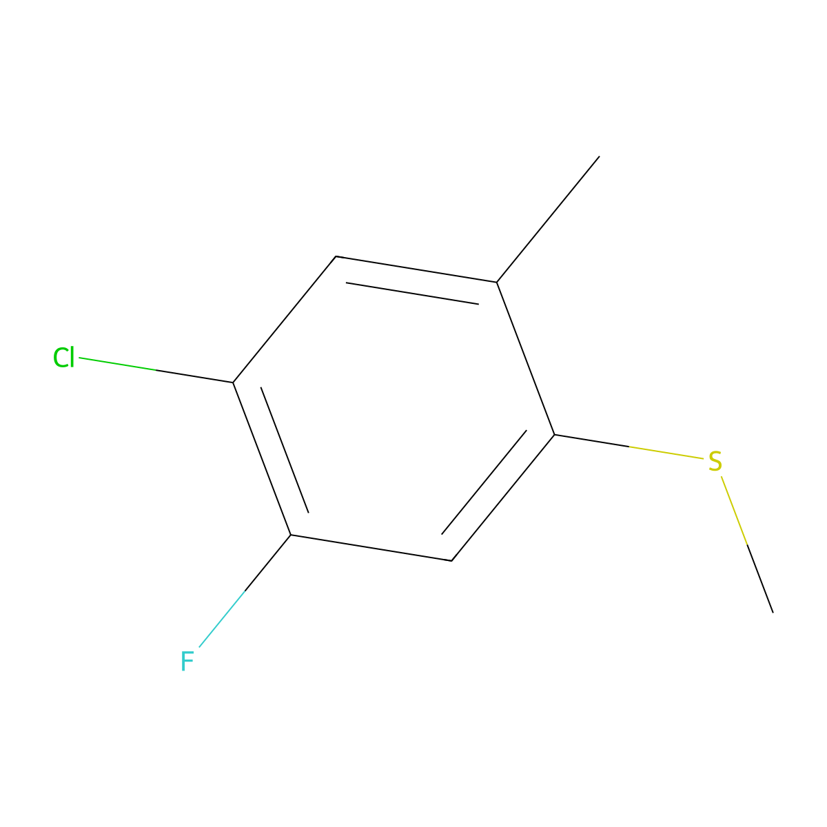 (4-Chloro-5-fluoro-2-methylphenyl)(methyl)sulfane molecular structure, CAS 1807037-24-6