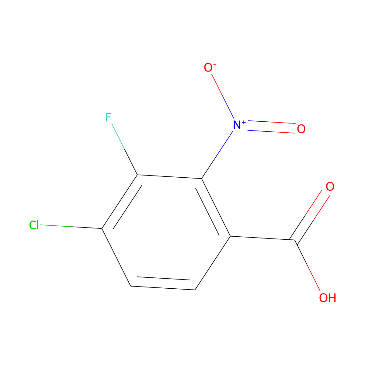 4-Chloro-3-fluoro-2-nitrobenzoic acid molecular structure, CAS 1807037-50-8