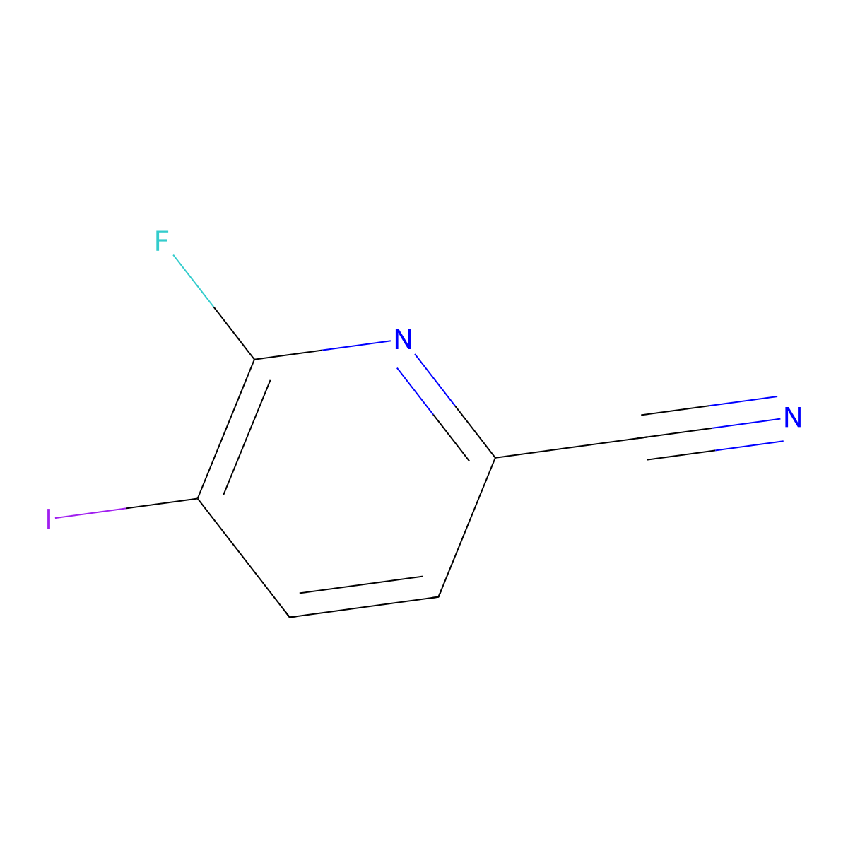 6-Fluoro-5-iodopicolinonitrile molecular structure, CAS 1807037-60-0
