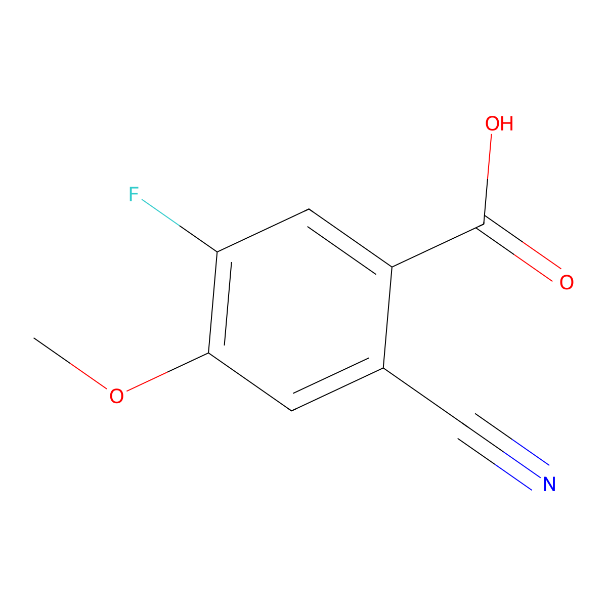 2-Cyano-5-fluoro-4-methoxybenzoic acid molecular structure, CAS 1807039-45-7