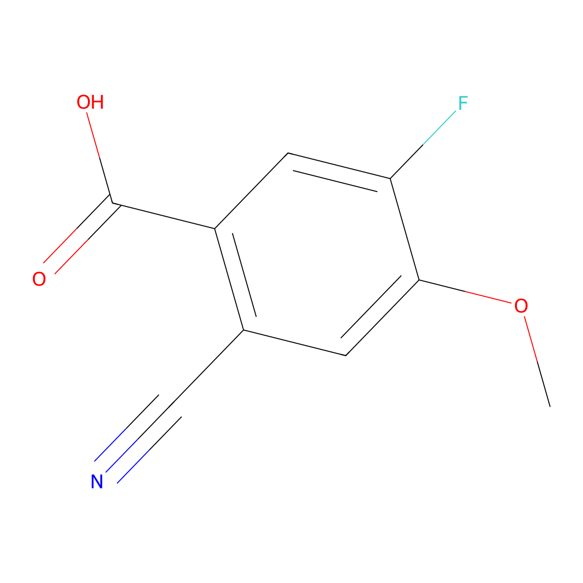 2-Cyano-5-fluoro-4-methoxybenzoic acid molecular structure, CAS 1807039-45-7