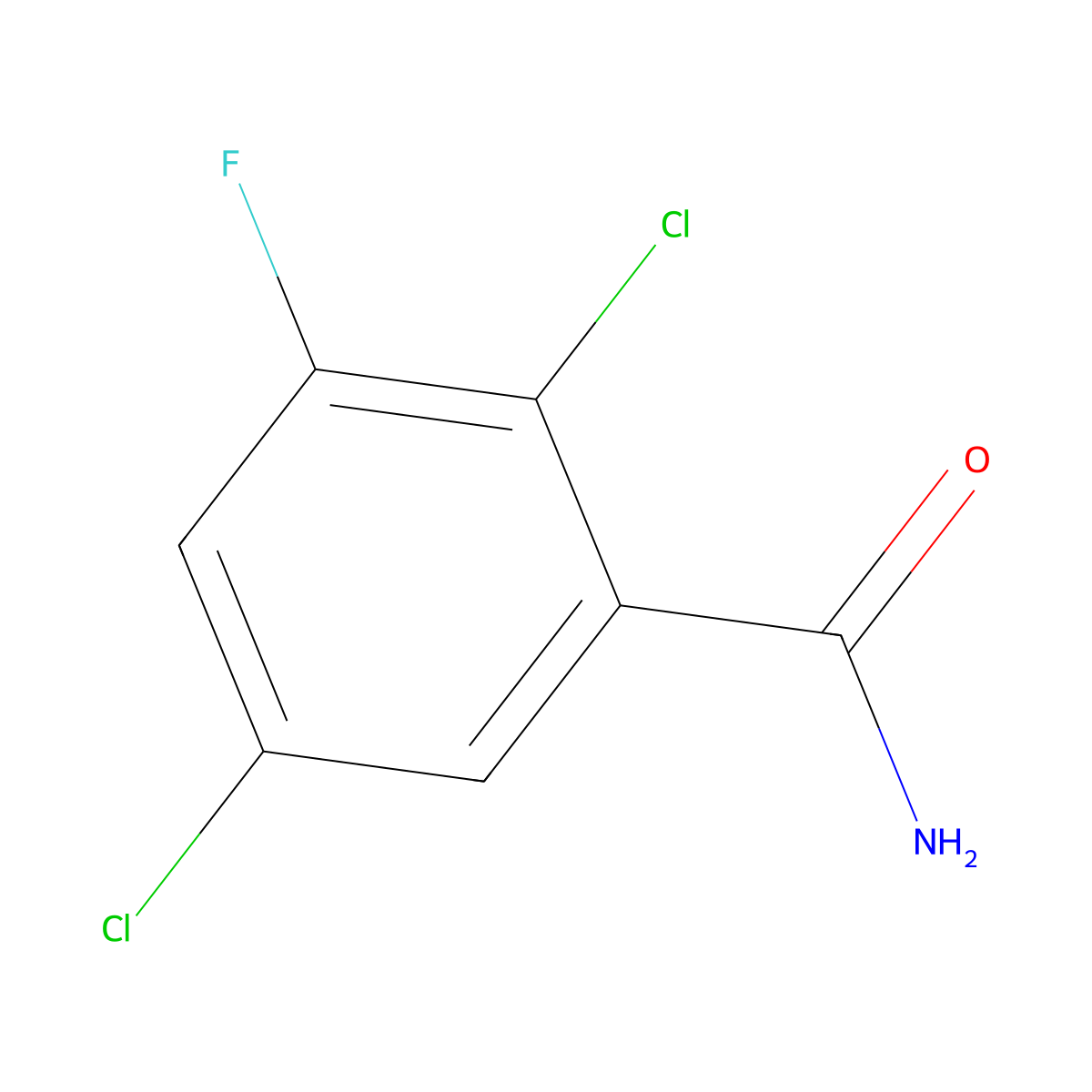 2,5-Dichloro-3-fluorobenzamide molecular structure, CAS 1807039-54-8