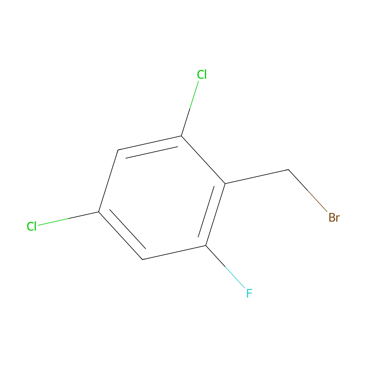 2-(Bromomethyl)-1,5-dichloro-3-fluorobenzene molecular structure, CAS 1807039-84-4