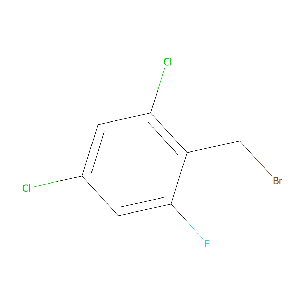 2-(Bromomethyl)-1,5-dichloro-3-fluorobenzene molecular structure, CAS 1807039-84-4
