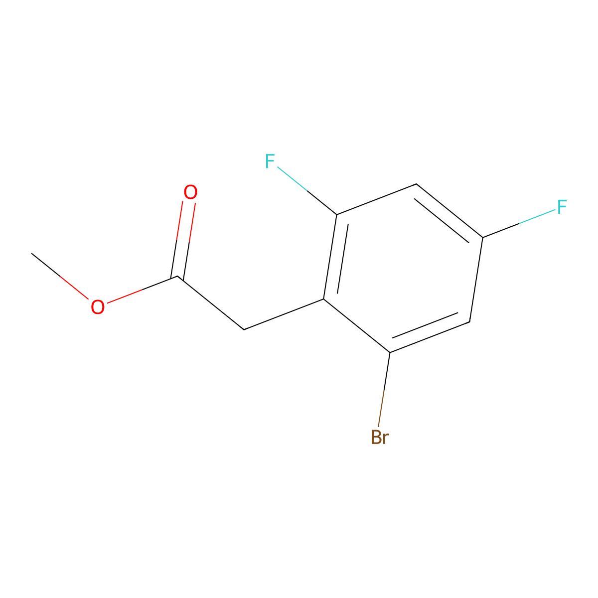 Methyl 2-bromo-4,6-difluorophenylacetate molecular structure, CAS 1807040-68-1