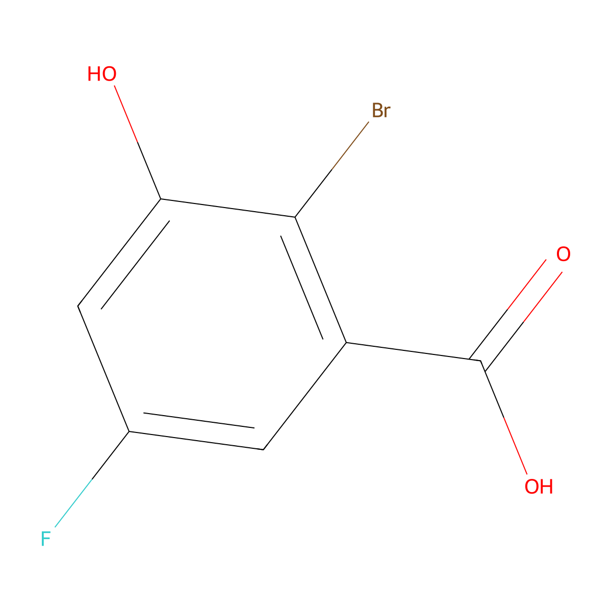 2-Bromo-5-fluoro-3-hydroxybenzoic acid molecular structure, CAS 1807041-76-4