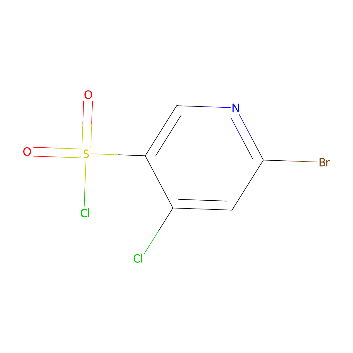 6-Bromo-4-chloropyridine-3-sulfonyl chloride molecular structure, CAS 1807042-54-1