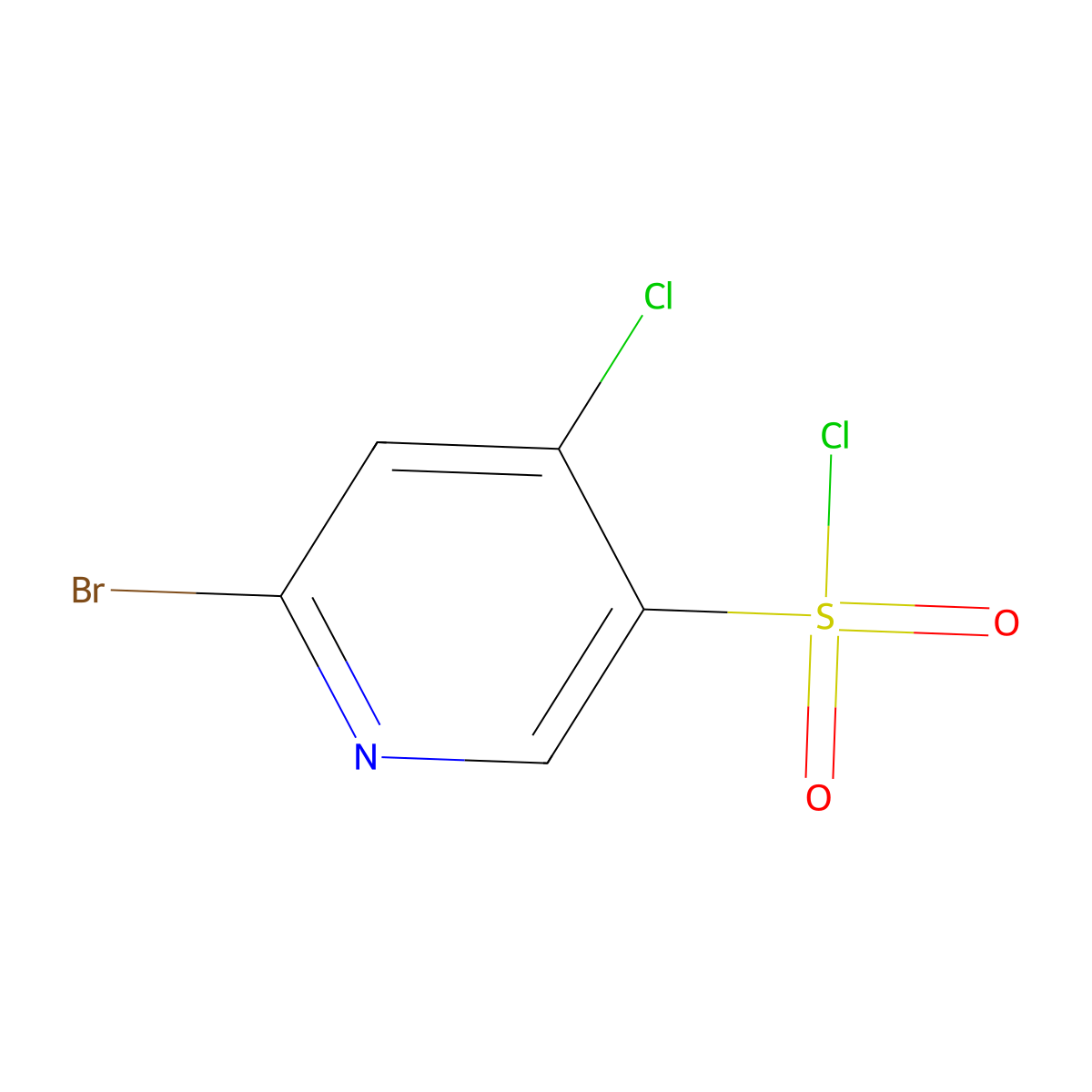 6-Bromo-4-chloropyridine-3-sulfonyl chloride molecular structure, CAS 1807042-54-1