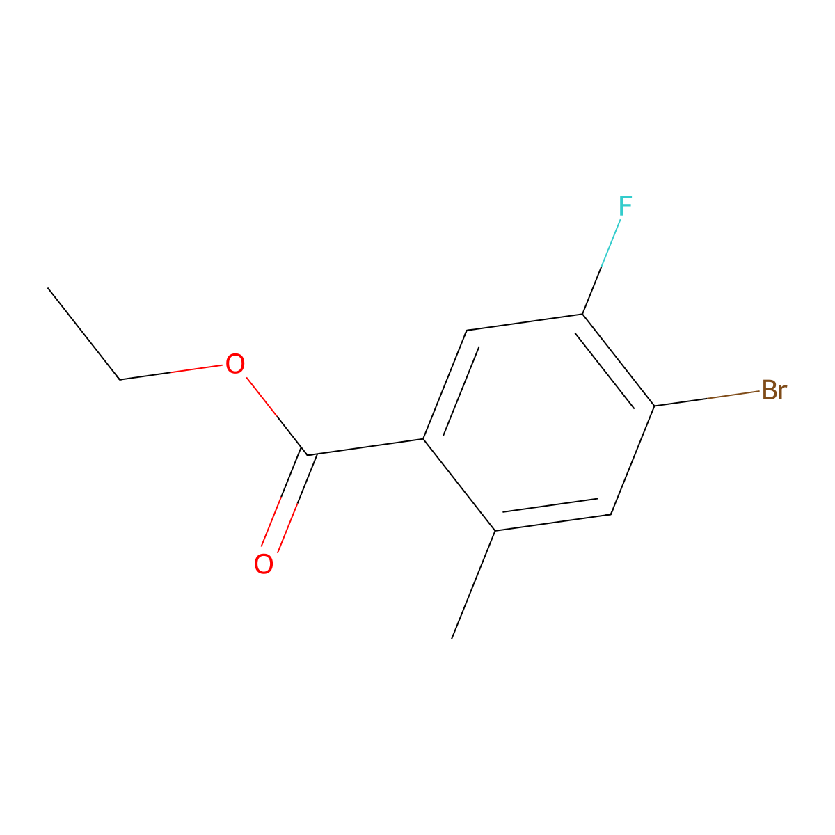 Ethyl 4-bromo-5-fluoro-2-methylbenzoate molecular structure, CAS 1807043-81-7