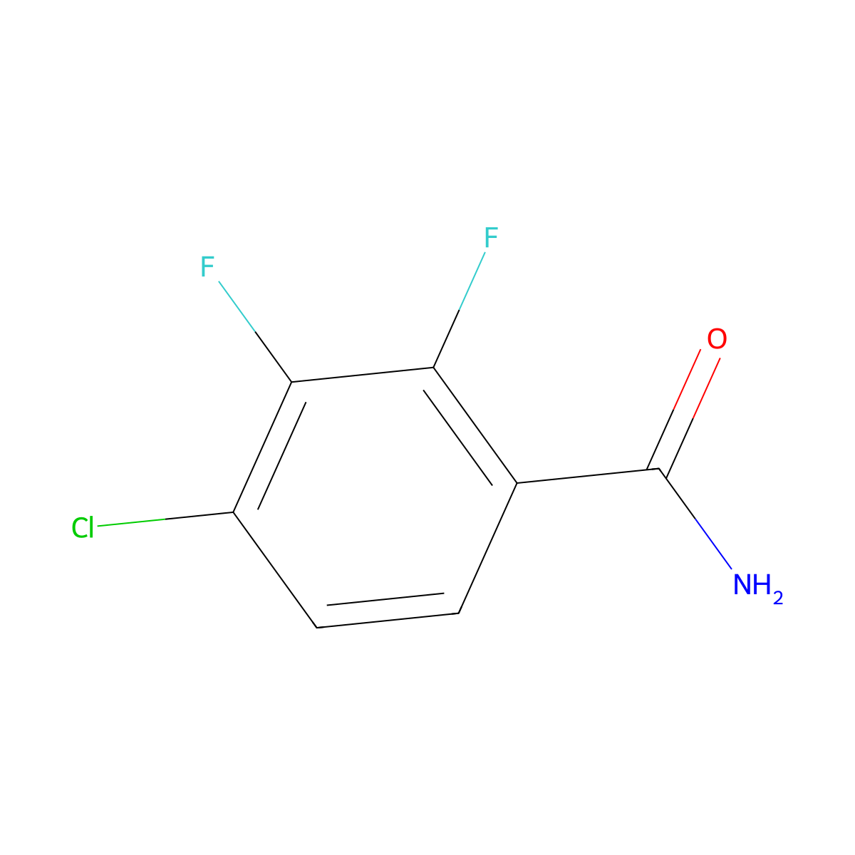 4-Chloro-2,3-difluorobenzamide molecular structure, CAS 1807044-63-8