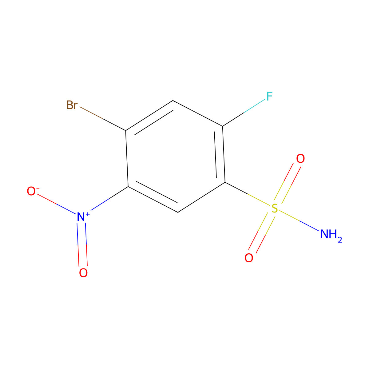 4-Bromo-2-fluoro-5-nitrobenzenesulfonamide molecular structure, CAS 1807044-64-9