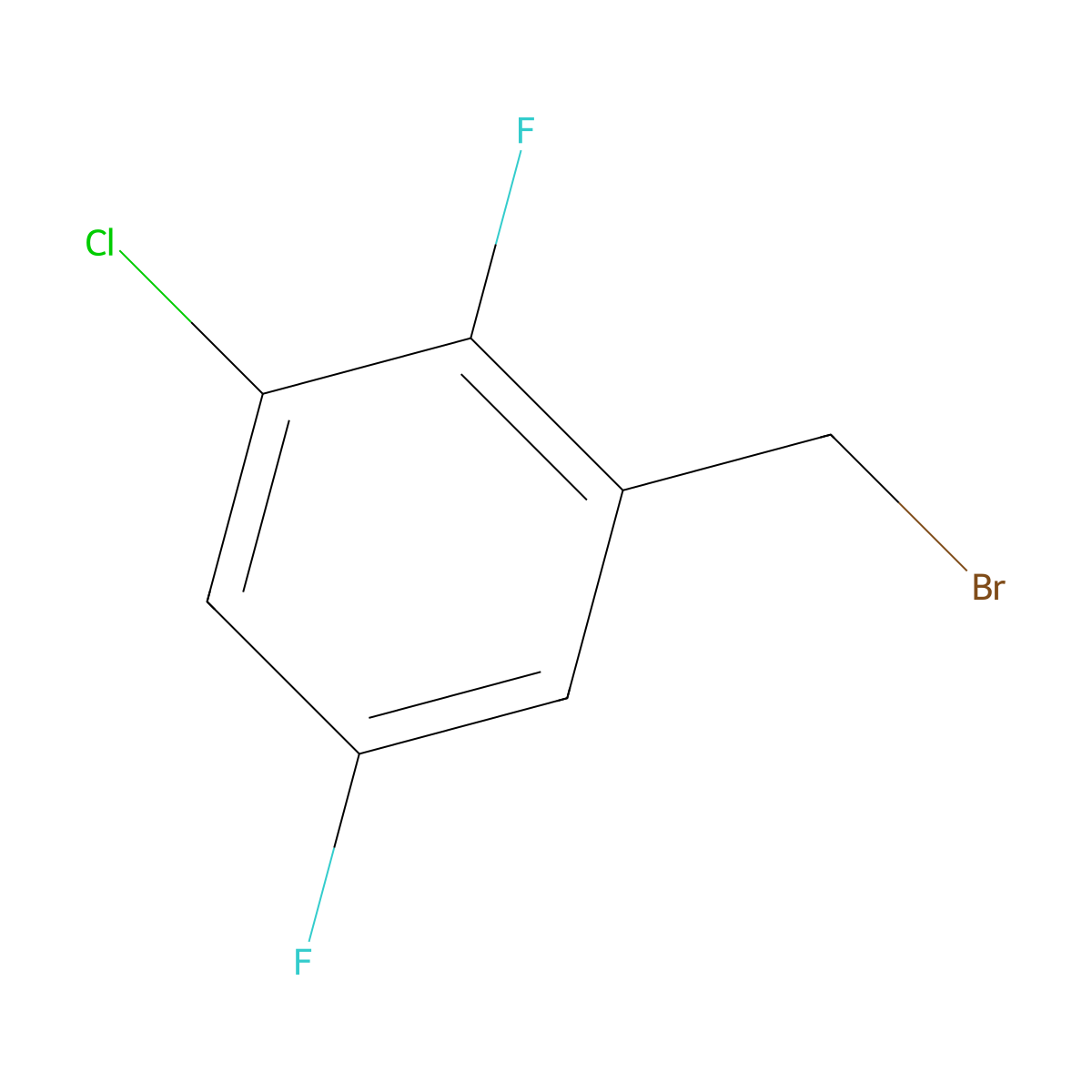 1-(Bromomethyl)-3-chloro-2,5-difluorobenzene molecular structure, CAS 1807044-80-9