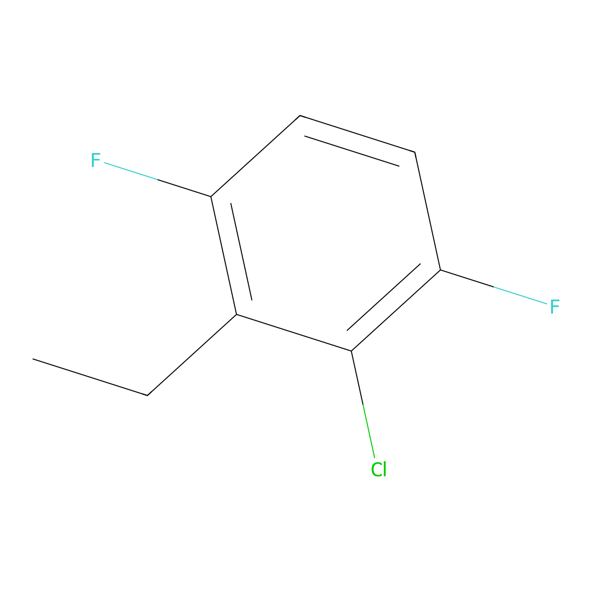 2-Chloro-3-ethyl-1,4-difluorobenzene molecular structure, CAS 1807045-05-1
