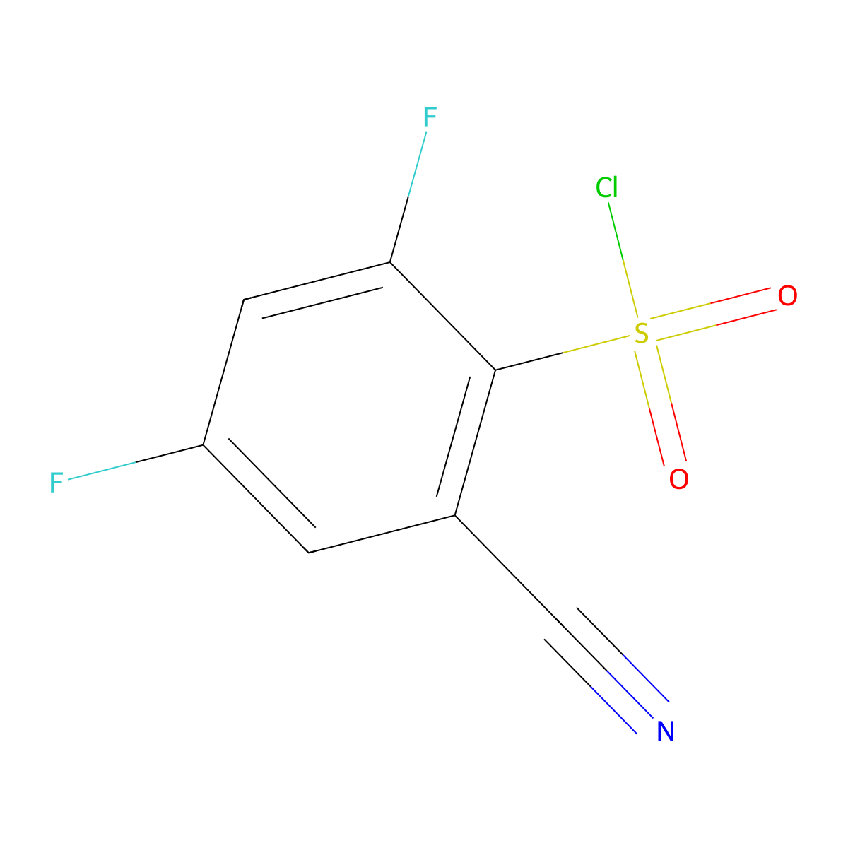 2-Cyano-4,6-difluorobenzene-1-sulfonyl chloride molecular structure, CAS 1807047-85-3