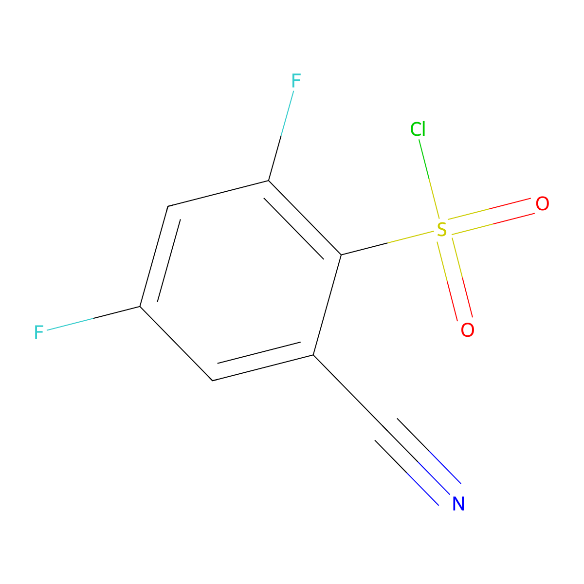 2-Cyano-4,6-difluorobenzene-1-sulfonyl chloride molecular structure, CAS 1807047-85-3