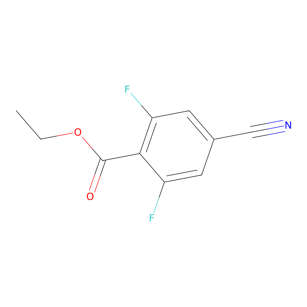 Ethyl 4-cyano-2,6-difluorobenzoate molecular structure, CAS 1807048-08-3