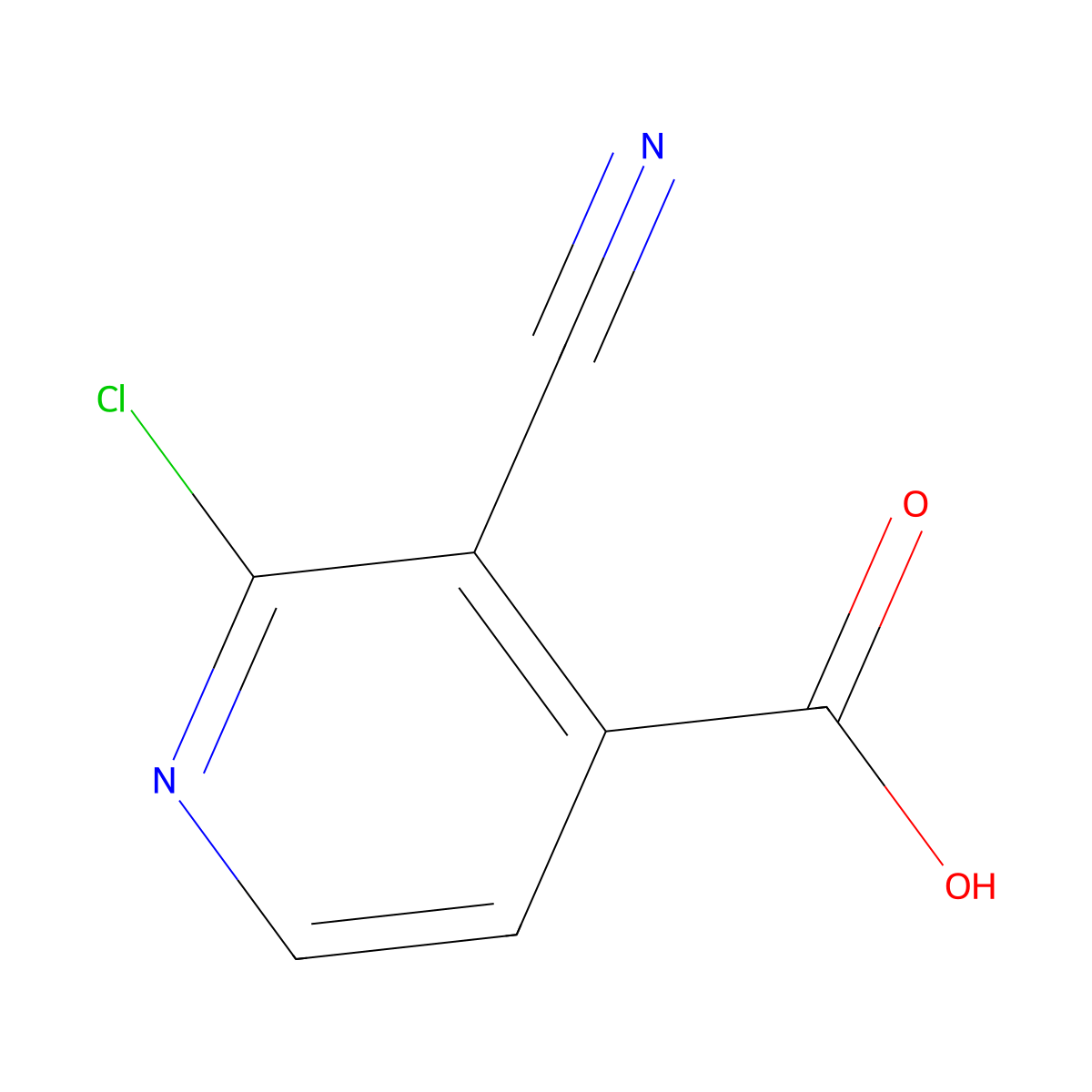 2-Chloro-3-cyanoisonicotinic acid molecular structure, CAS 1807049-85-9