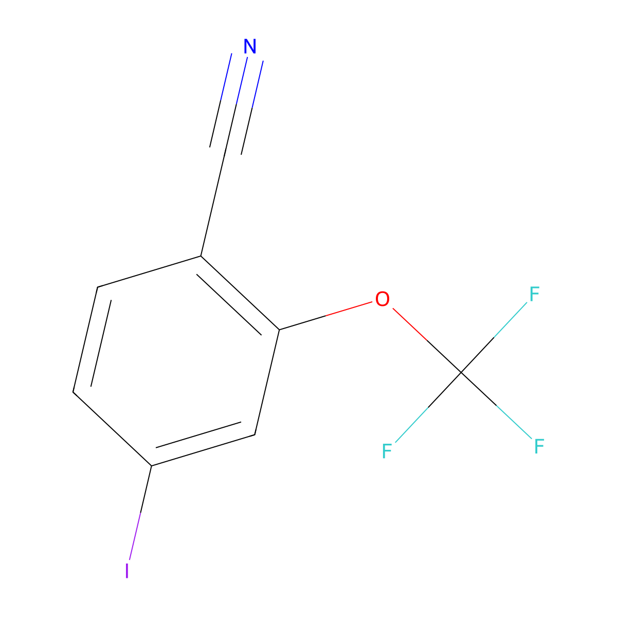 4-Iodo-2-(trifluoromethoxy)benzonitrile molecular structure, CAS 1807054-38-1