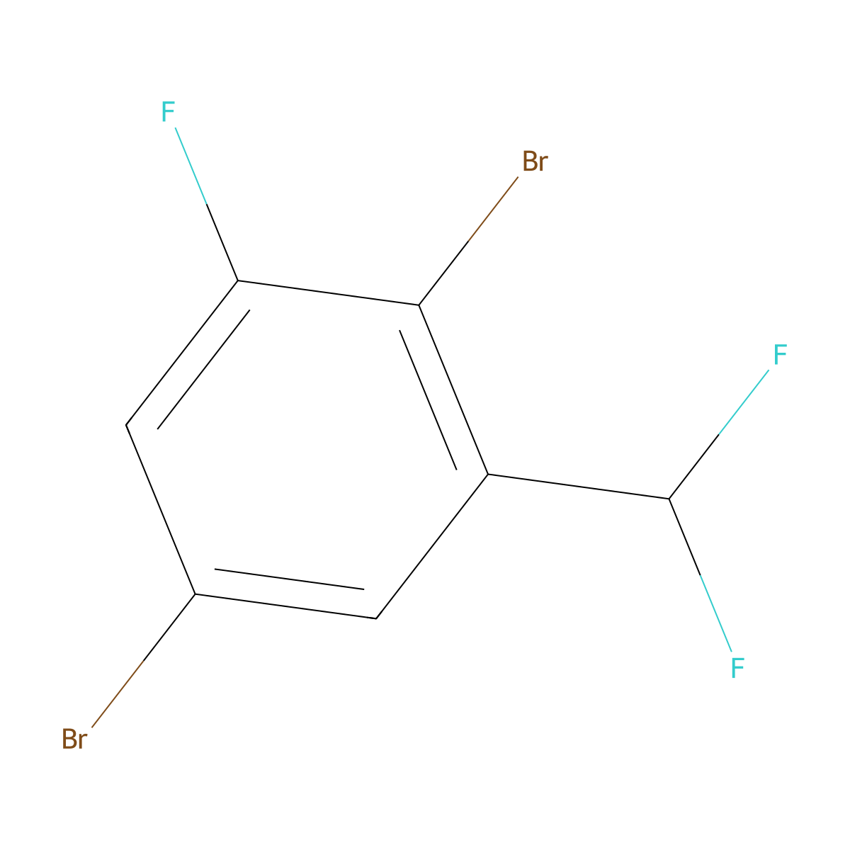 2,5-Dibromo-1-(difluoromethyl)-3-fluorobenzene molecular structure, CAS 1807056-00-3
