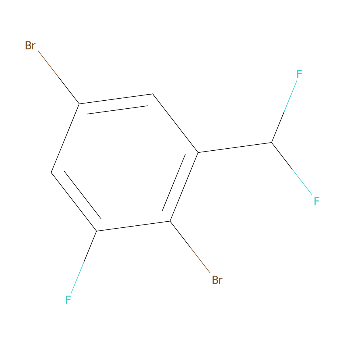2,5-Dibromo-1-(difluoromethyl)-3-fluorobenzene molecular structure, CAS 1807056-00-3