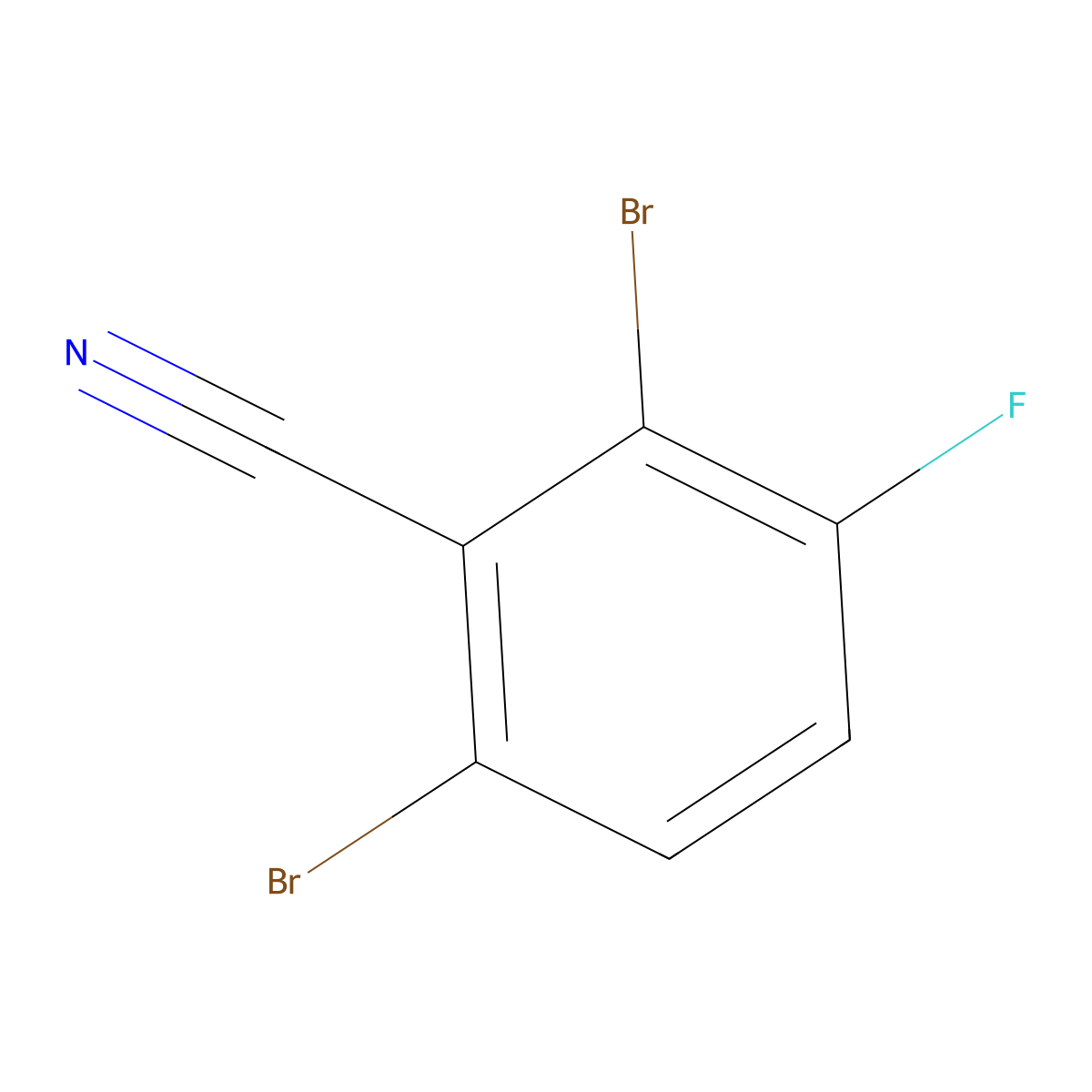 2,6-Dibromo-3-fluorobenzonitrile molecular structure, CAS 1807056-31-0