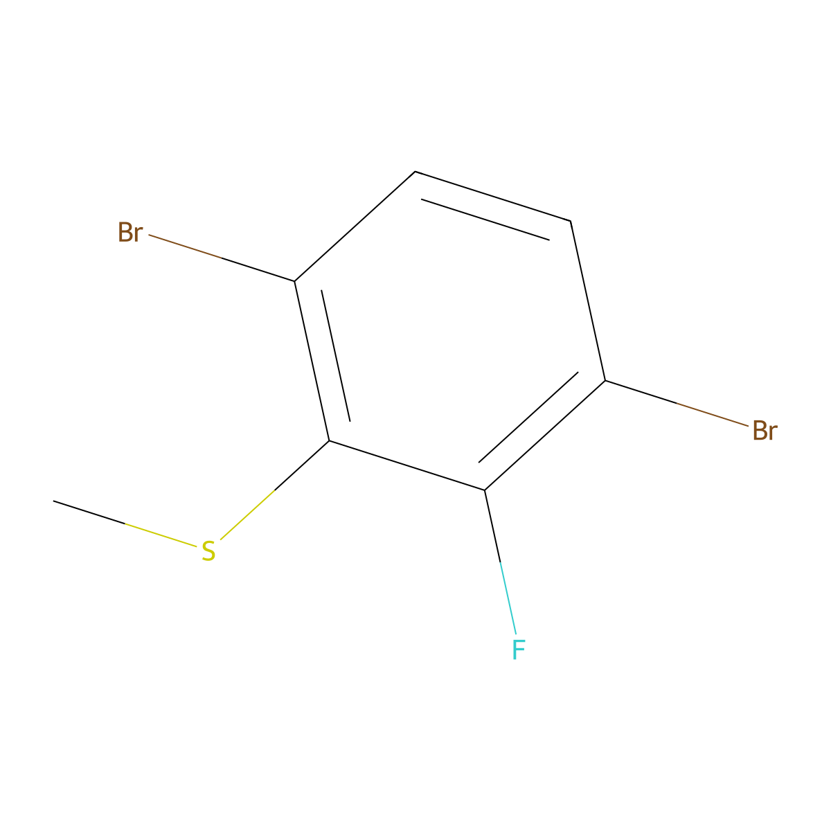 (3,6-Dibromo-2-fluorophenyl)(methyl)sulfane molecular structure, CAS 1807057-30-2