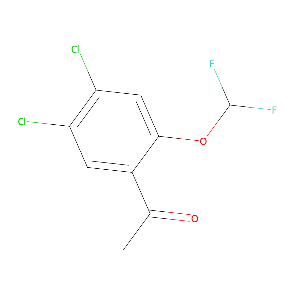 4',5'-Dichloro-2'-(difluoromethoxy)acetophenone molecular structure, CAS 1807057-97-1