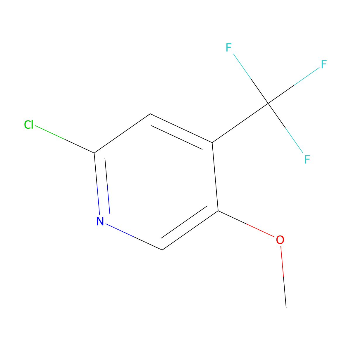2-Chloro-5-methoxy-4-(trifluoromethyl)pyridine molecular structure, CAS 1807062-93-6