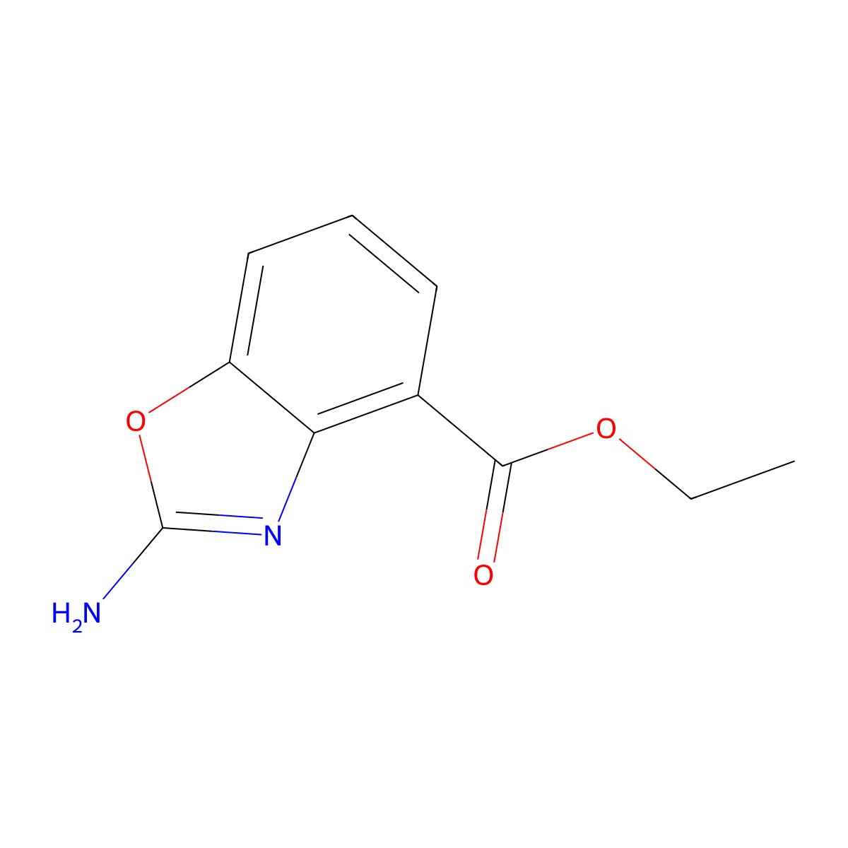 Ethyl 2-amino-1,3-benzoxazole-4-carboxylate molecular structure, CAS 1807066-92-7
