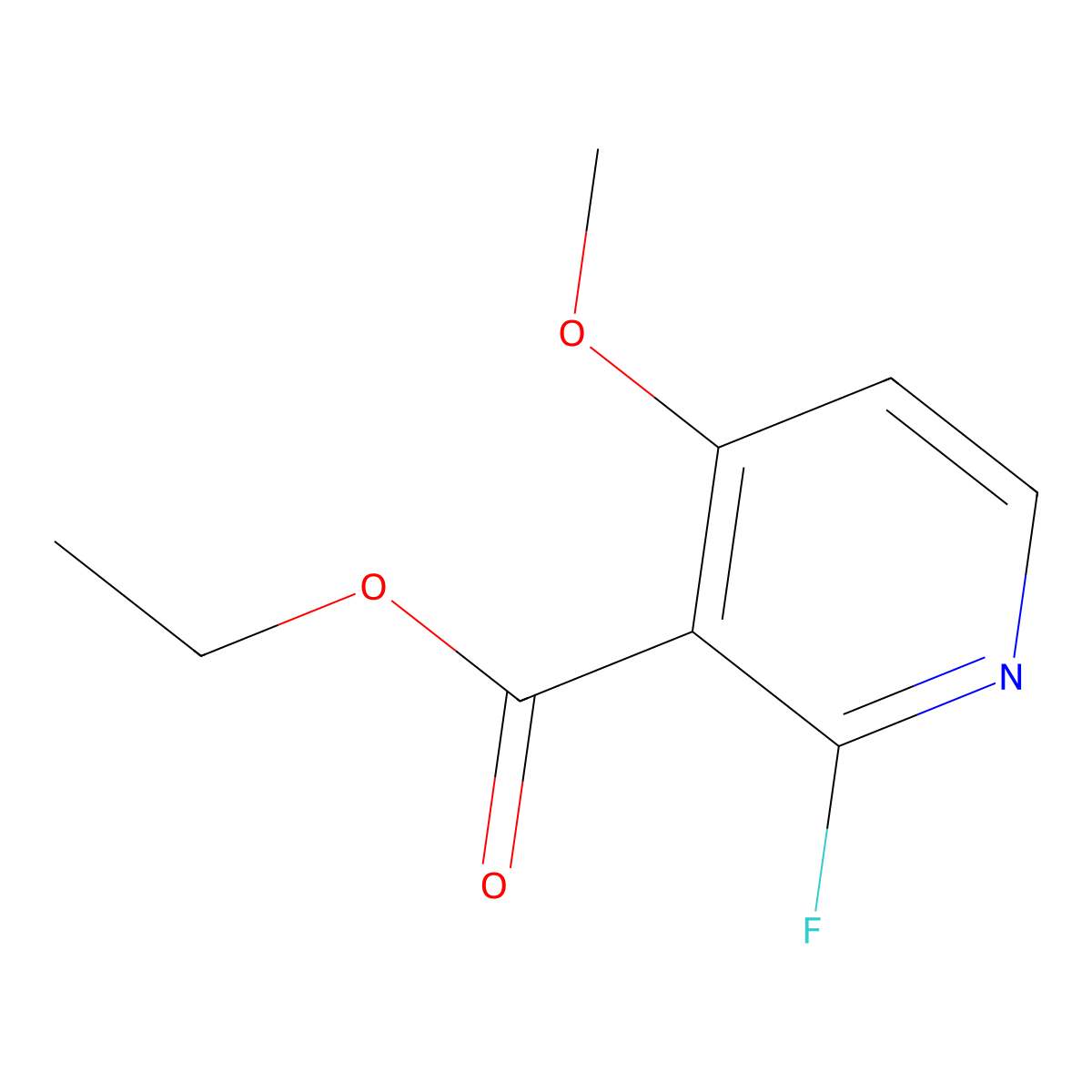 Ethyl 2-fluoro-4-methoxynicotinate molecular structure, CAS 1807067-29-3