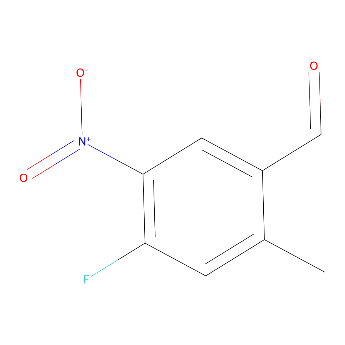 4-Fluoro-2-methyl-5-nitrobenzaldehyde molecular structure, CAS 1807068-56-9
